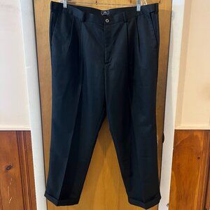 Dockers Men's Black D3 Classic Pleated Polyester Business Dress Pants 42 x 30